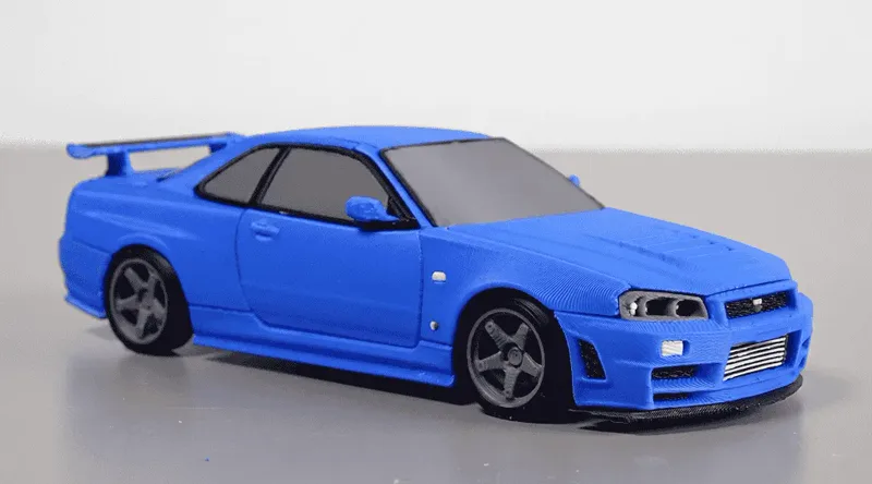 Miniatura impressa em 3D do Nissan Skyline R34